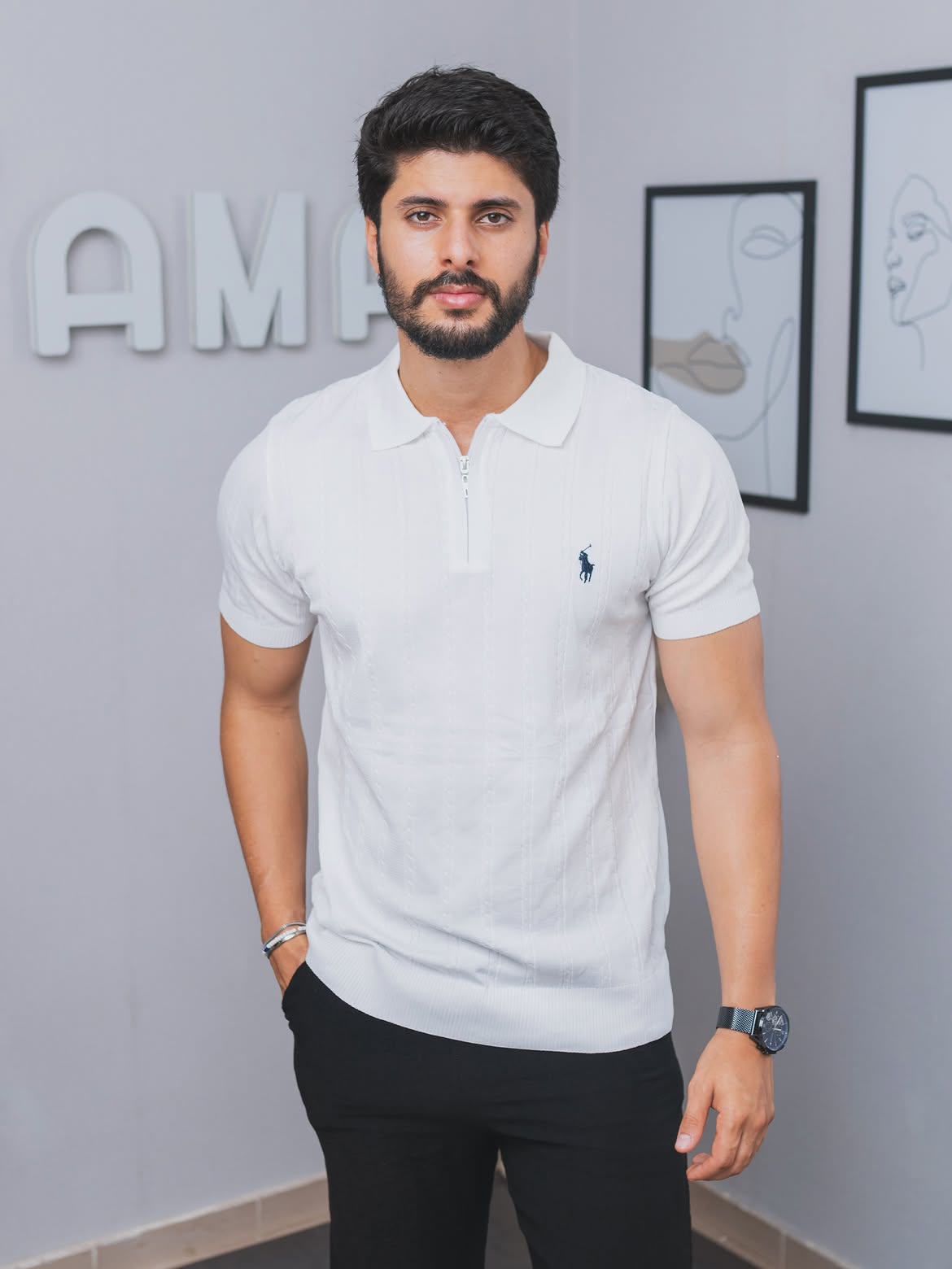 ZIP  Ralph Lauren  style Old Money  100 % coton
