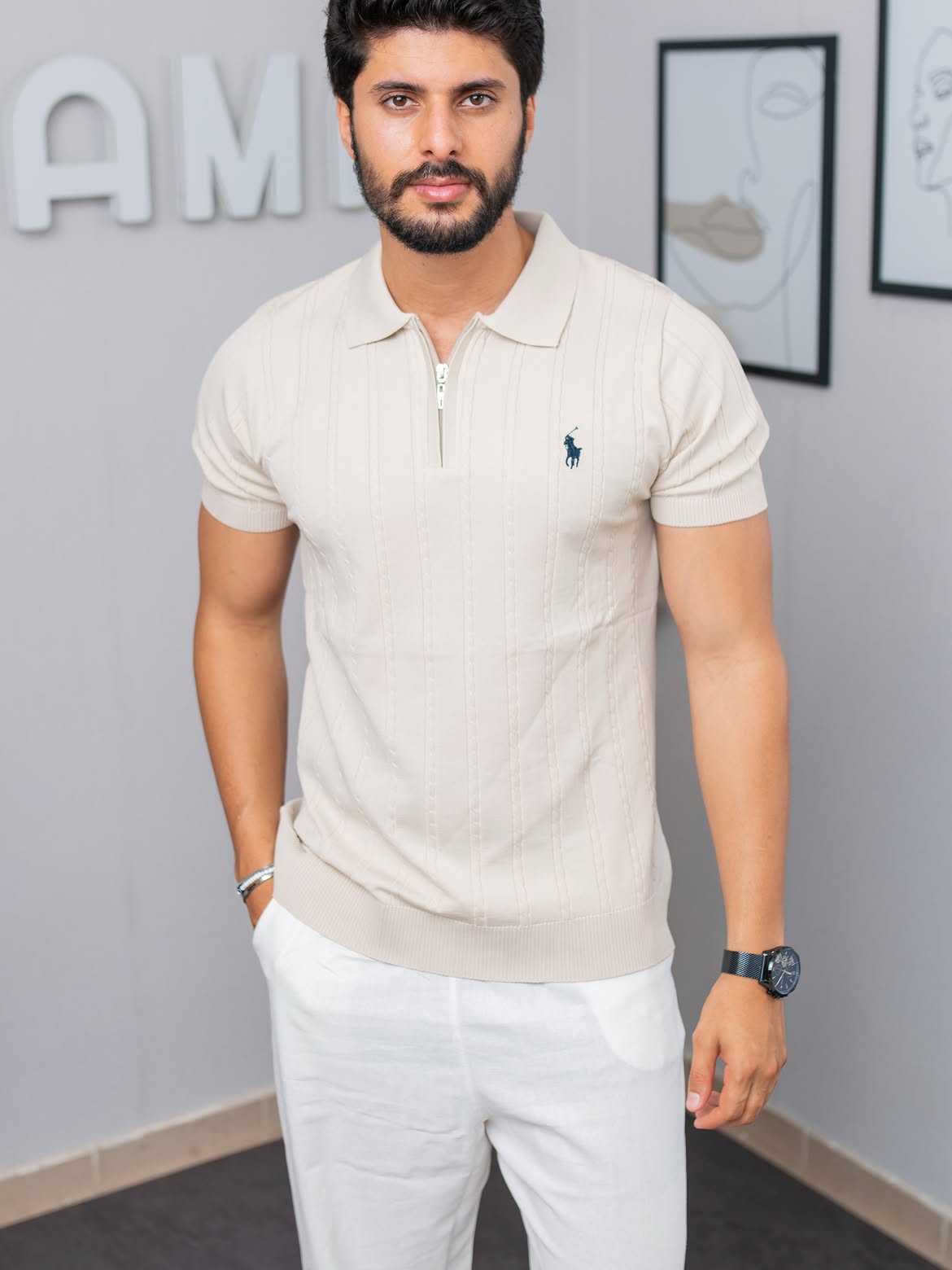 ZIP  Ralph Lauren  style Old Money  100 % coton