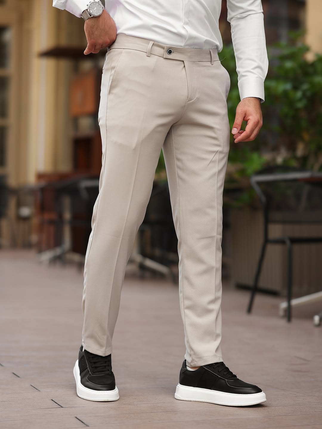 pontalon classe oldmoney bige